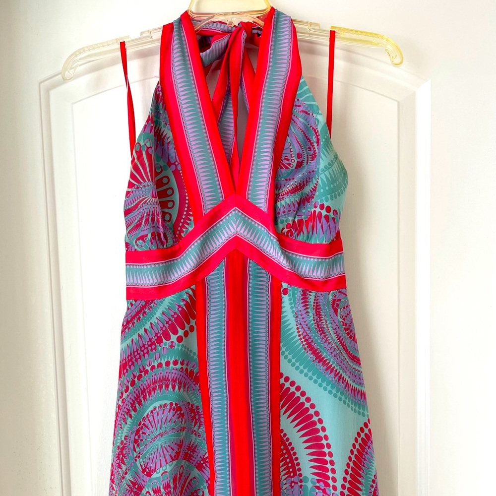 BCBG fun & floaty halter dress